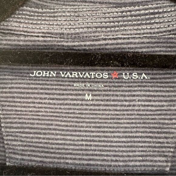 JOHN VARVATOS Stripe Polo Shirt Mens Size Medium Preppy - Picture 4 of 5